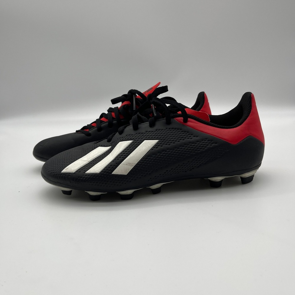 Adidas Soccer Cleats Mens 8 Black X 18.4 FG BB9375 Red White Stripes Athletic - Picture 4 of 8